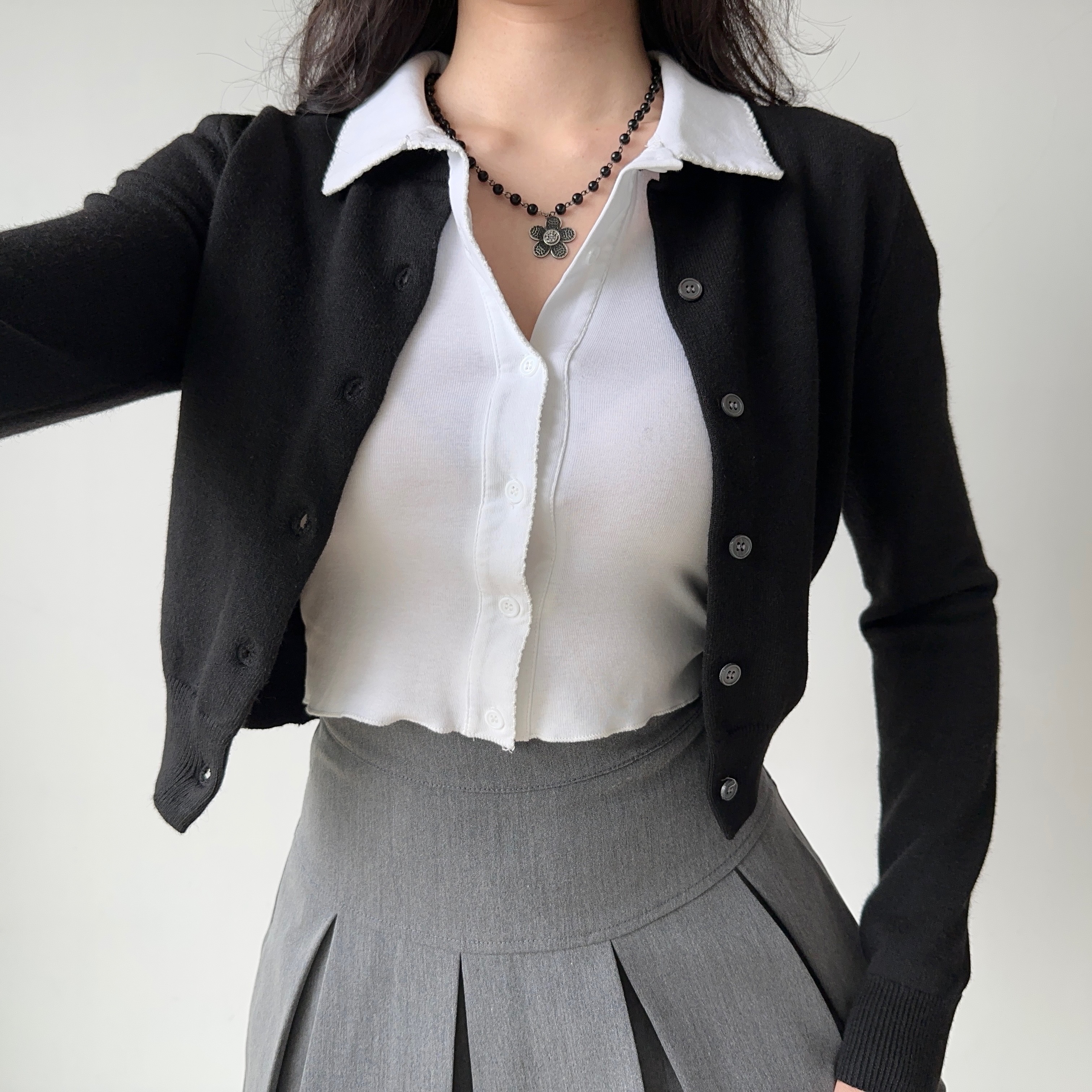 Versatile Long Sleeve Knitted Cardigan Sweater for Women - European and American Retro Solid Color Style
