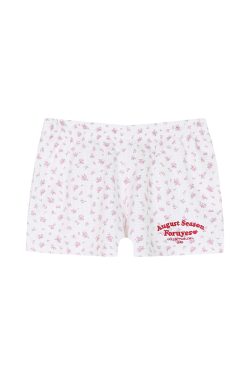 Vintage American Campus Style Embroidered Floral Women's Casual Shorts - Trendy Slim Fit for 90s Inspired Fashion