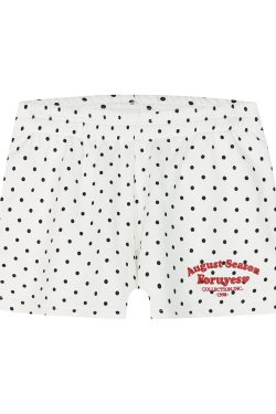 Vintage American Campus Style Polka Dot Embroidered Women's Casual Shorts - Trendy Slim Fit for Y2K and Retro Fashion