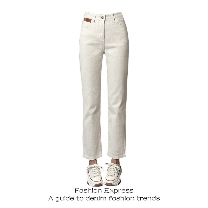 Vintage American High Street Pleated Workwear Jeans for Women - Loose Floor-Length Pants for Autumn and Winter Fashion