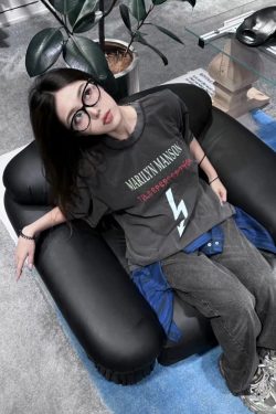 Vintage American Style Retro Marilyn Monroe Short-Sleeve T-Shirt for Men and Women - Y2K Fashion, Washed Look