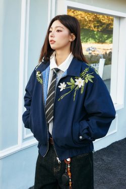 Vintage Double-Sided Striped Jacket with High-Intelligence 3D Embroidery | Old Money Style Fashion Outerwear