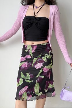 Vintage Floral Fish Tail Skirt for Women - A-line Lace Short Skirt in European and American Style, Perfect for Summer Outfits