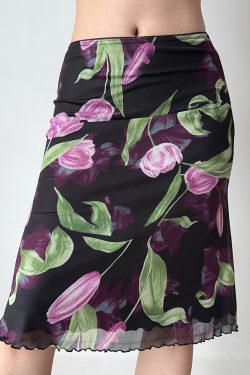 Vintage Floral Fish Tail Skirt for Women - A-line Lace Short Skirt in European and American Style, Perfect for Summer Outfits