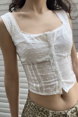 Vintage French Style Waist-Cinching Slim Sexy Square Neck Vest Tank Top for Women - 2025 Trendy Fashion Essential