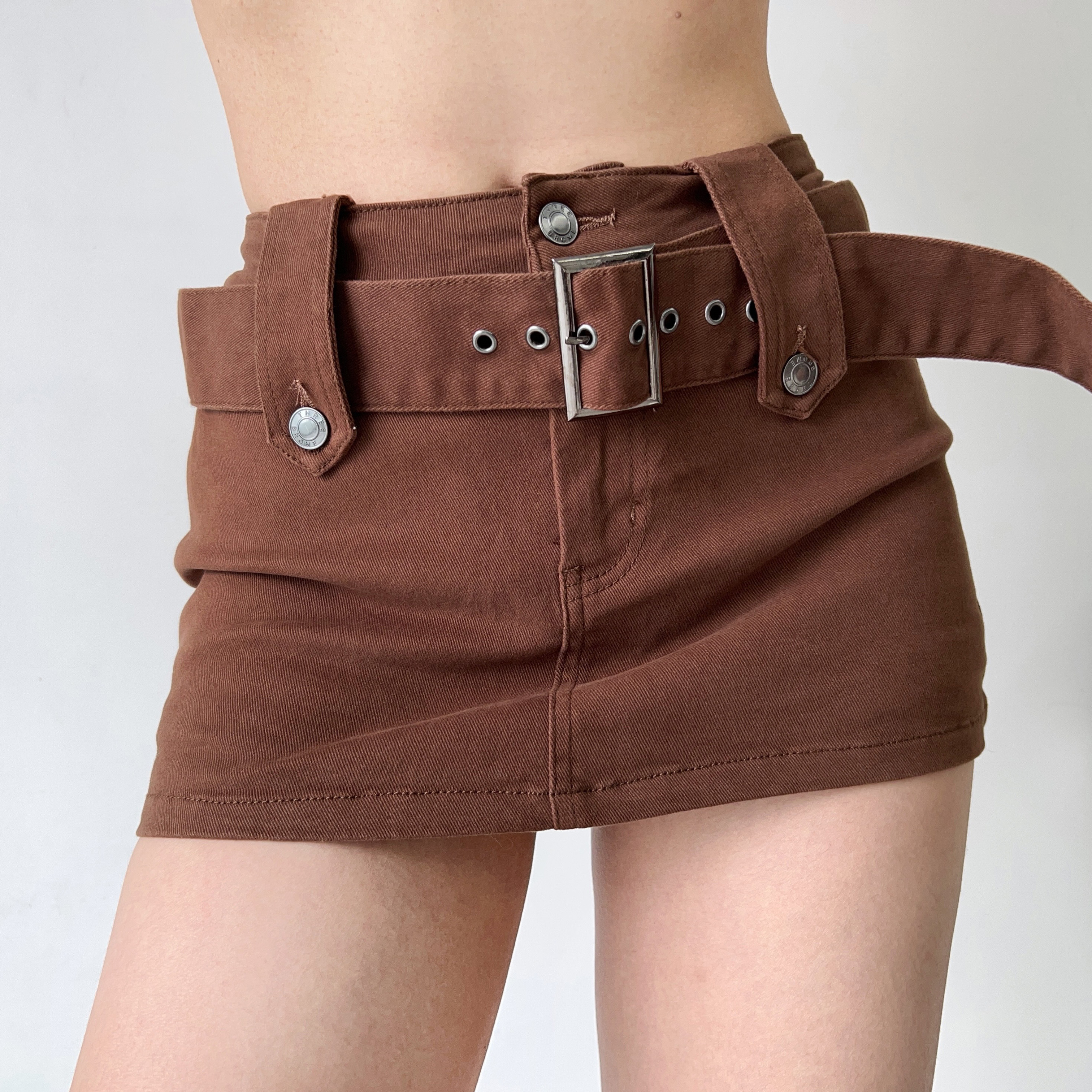 Vintage-Inspired Wide Waist Belt Denim Mini Skirt for Women - Anti-Exposure Bodycon Style, Sexy 90s Fashion Half Skirt