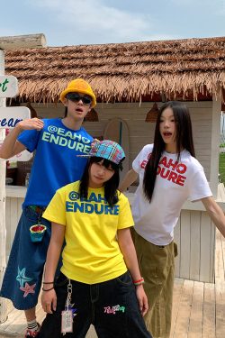 Vintage Letter Print Short Sleeve T-Shirt for Men and Women, Casual Loose Fit, Breathable Base Layer, Retro American Style