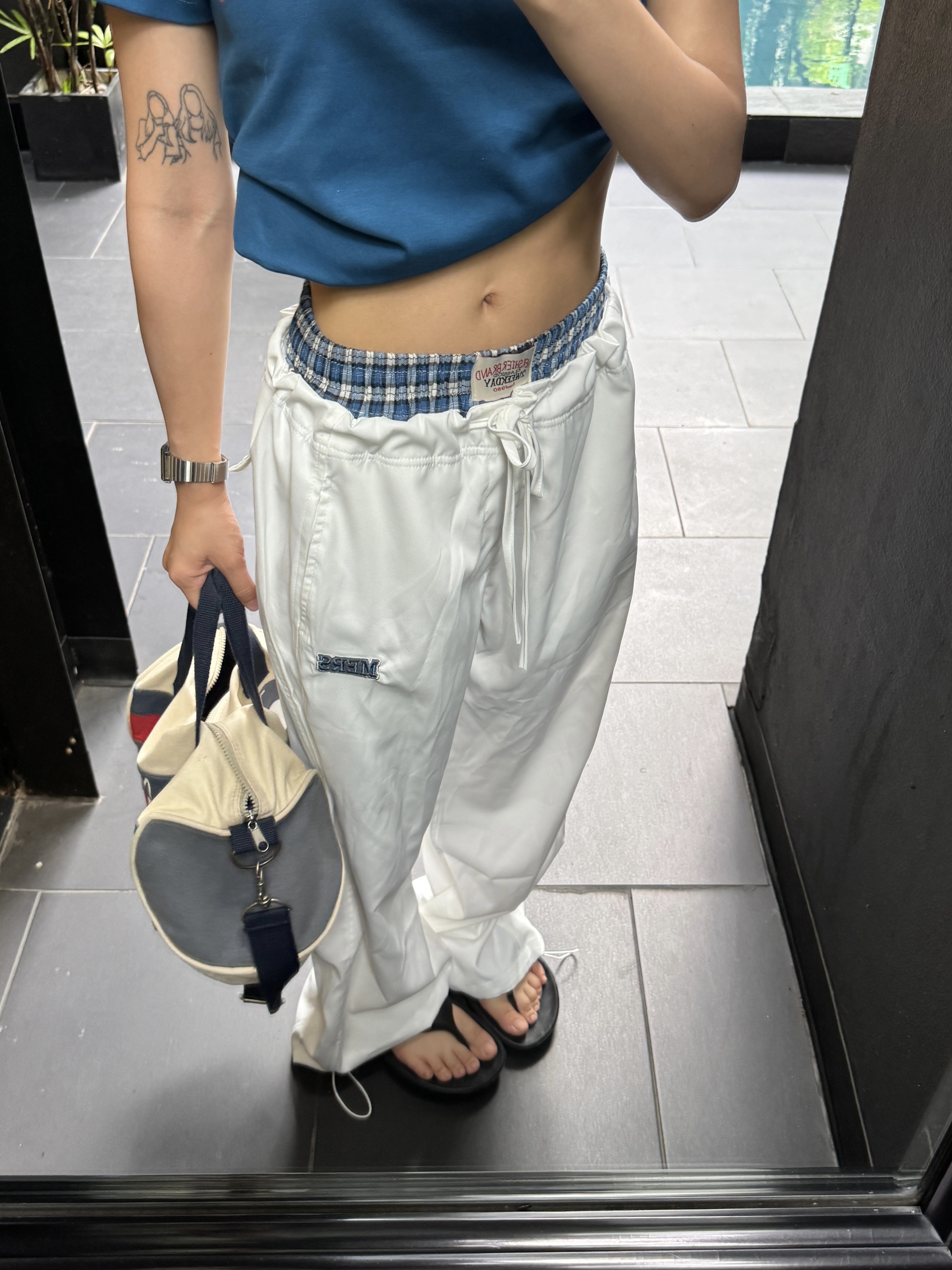 Vintage Plaid Wide-Leg Casual Pants for Summer - Unisex Loose Fit, Quick-Dry, Belted American Style Sportswear