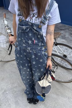 Vintage Soft Denim Overalls for Men and Women - Water-Washed, Straight Loose Casual Style, 90s Y2K Inspired Fashion