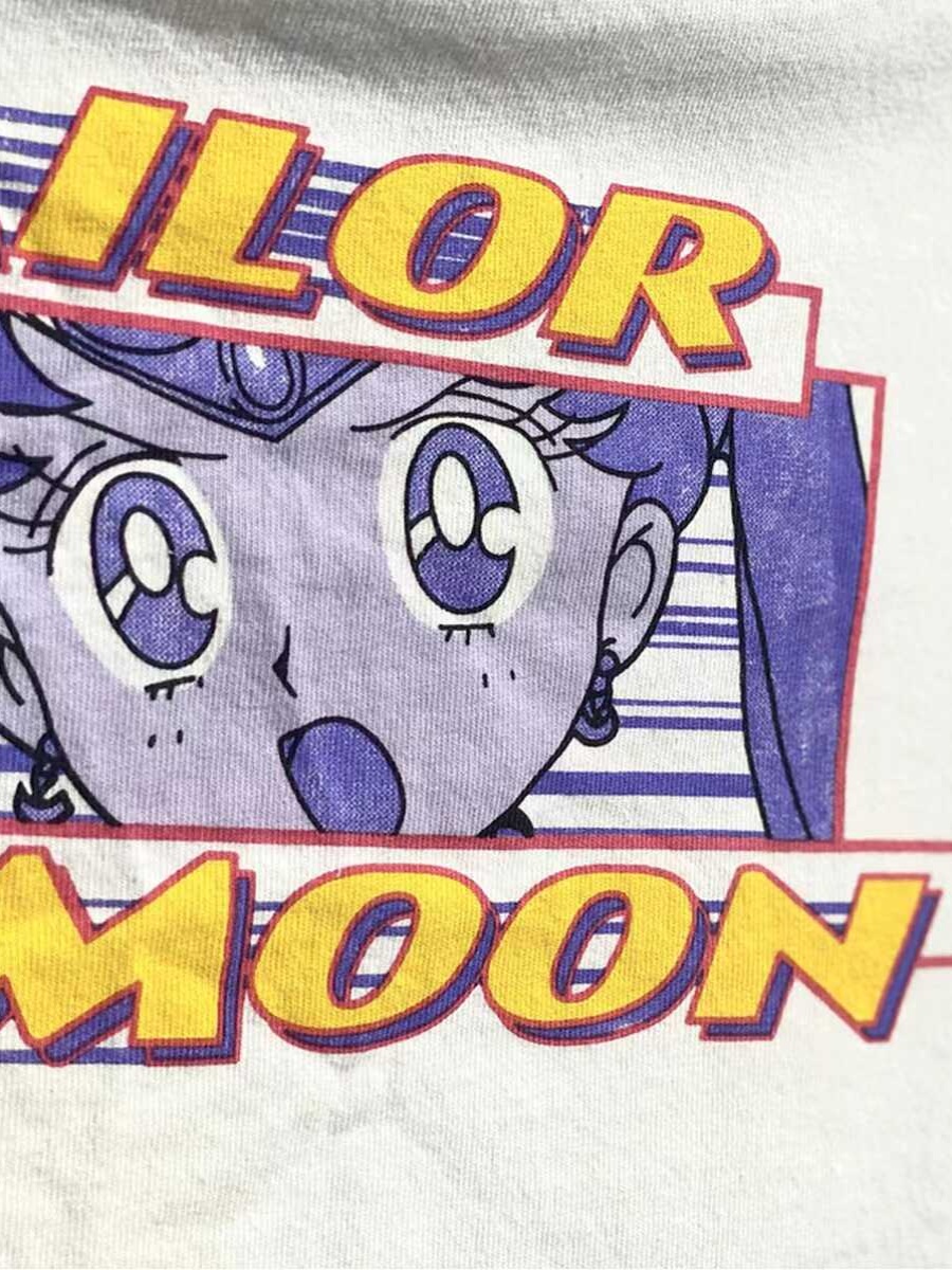 Vintage Water Washed Sailor Moon Short Sleeve T-shirt for Men and Women - 90s Inspired Sailor Senshi Graphic Tee