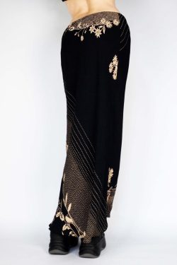 Wabi-Sabi Solitary Flower Printed Long Skirt - Women's Vintage Low Waist Mid-Length Straight Skirt in Yamamoto Wind Plant Series