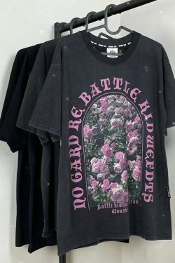 Washed Vintage Skull Print Short Sleeve T-Shirt for Women - American Street Style, Loose Fit, Drop Shoulder, Summer Casual Top