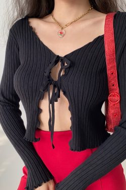 White Knitted Hollow Out Cardigan Coat for Women - Sexy Ruffled Edge Design, European American Style, Perfect for Autumn Winter Fashion