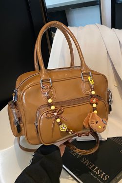 Winter 2025 Red Christmas Double Shoulder Bag - Trendy Large Capacity Student Bag with High-End Feel