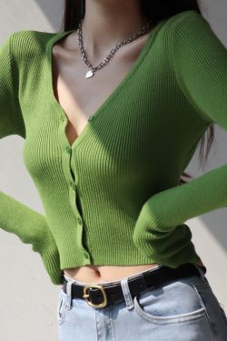 Women's American Style Fitted V-Neck Knit Top & High-Waisted Long Sleeve Cardigan - Slimming, Casual Chic Fashion