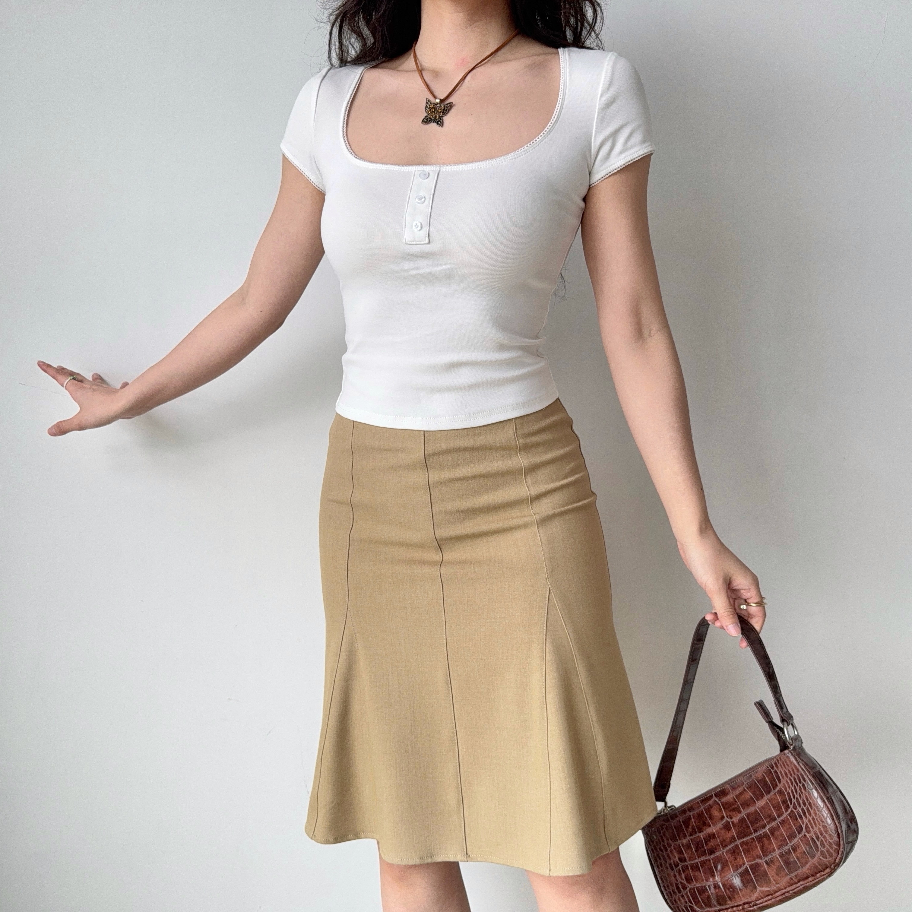 Women's Bodycon Fishtail Skirt - Mid-Waist A-Line Design, Versatile and Slimming European and American Style