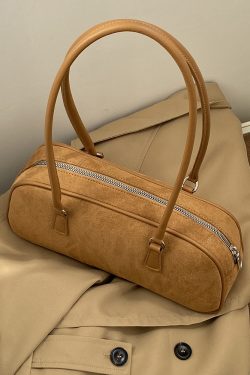 Women's Brown Suede Shoulder Bag - Korean Style High-End Retro Design for Spring & Summer 2025