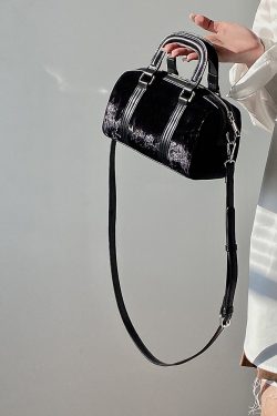 Women's Dark Aesthetic Boston Bag - Versatile Handbag, Shoulder & Crossbody Style, Korean Style 2025
