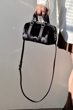 Women's Dark Aesthetic Boston Bag - Versatile Handbag, Shoulder & Crossbody Style, Korean Style 2025