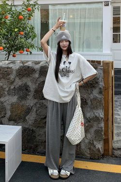 Women's Gray Wide-Leg Pants - Summer Soft Flowy Casual Trousers, Versatile Loose Fit for Effortless Style