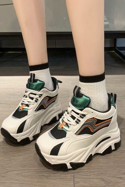 Women's Height-Increasing Dad Shoes - Soft-Soled Thick-Soled Sports Sneakers for Casual Wear - Trendy Autumn Winter 2024 Style