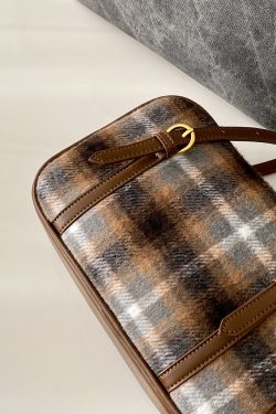 Women's Large Capacity Retro Plaid Tote Bag - Spring Summer Shoulder Underarm Bag for 2025 Fashion