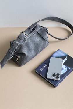 Women's Light Retro Motorcycle Pillow Bag - Trendy Crossbody Shoulder Bag for Versatile Style