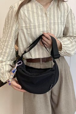 Women's Nylon Dumpling Bag - 2025 Summer Korean Style Trendy Shoulder Bag, High-End Minimalist Crossbody Design