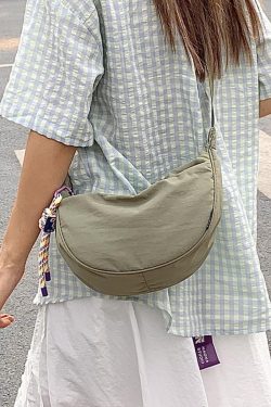 Women's Nylon Dumpling Bag - 2025 Summer Korean Style Trendy Shoulder Bag, High-End Minimalist Crossbody Design
