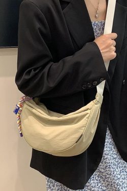 Women's Nylon Dumpling Bag - 2025 Summer Korean Style Trendy Shoulder Bag, High-End Minimalist Crossbody Design