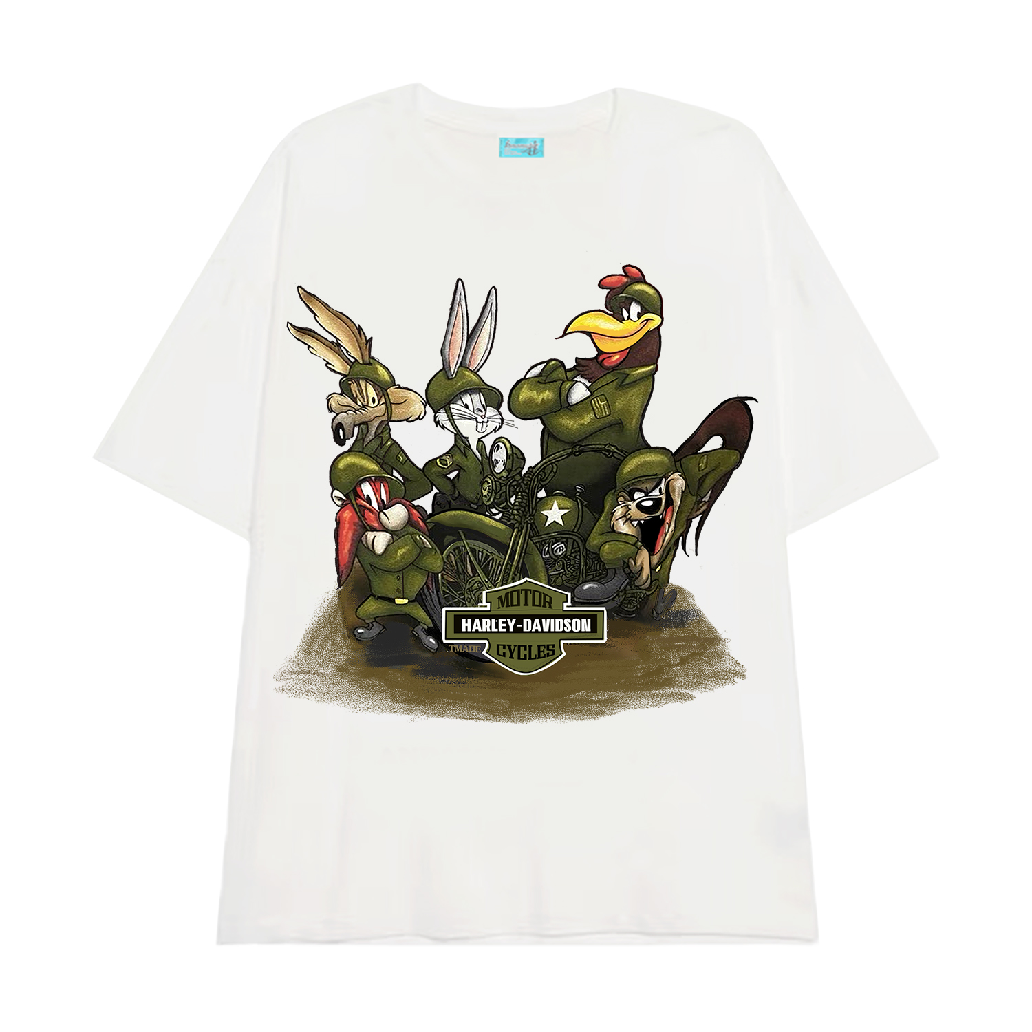 Women's Oversized American Retro Vintage T-Shirt - Trendy Loose Short Sleeve Top for Summer - European and American Style