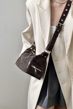Women's Retro High-End Motorcycle Crossbody Bag - Spring Summer 2025 Niche Design Shoulder Small Bag