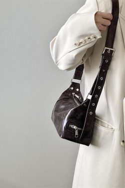 Women's Retro High-End Motorcycle Crossbody Bag - Spring Summer 2025 Niche Design Shoulder Small Bag