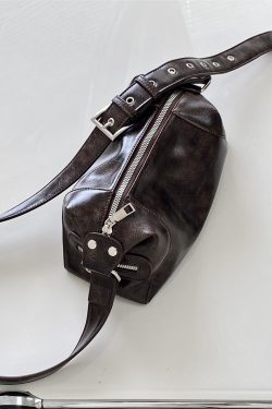 Women's Retro High-End Motorcycle Crossbody Bag - Spring Summer 2025 Niche Design Shoulder Small Bag