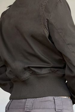 Women’s Retro Lapel Zipper Cardigan Jacket - Stylish Waist-Defining Short Coat for Autumn 2024, Versatile Street Fashion
