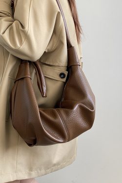 Women's Retro Soft Leather Wrinkled Dumpling Bag - Lazy Style Shoulder Crossbody Bag, 2025 Niche Design