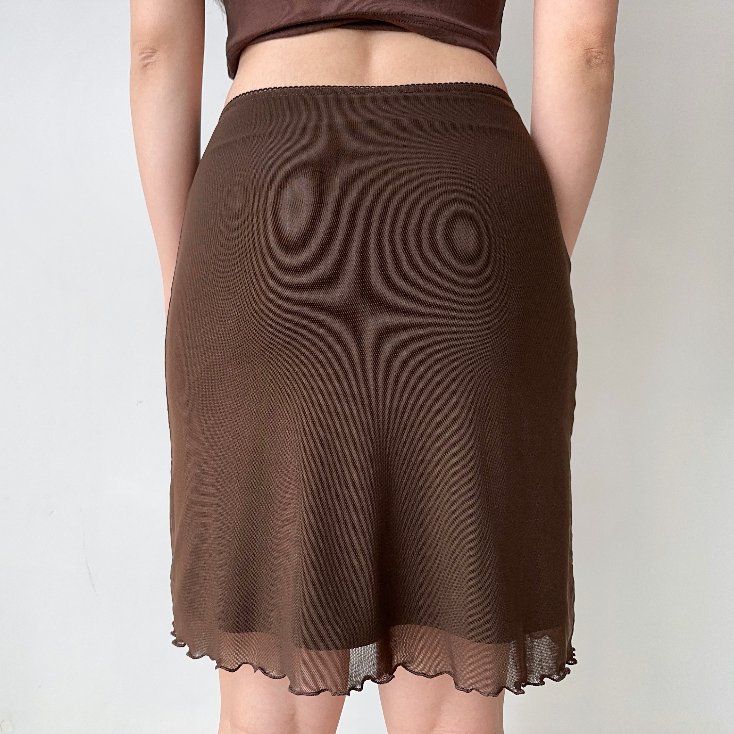 Women's Summer Bodycon Skirt - Retro Solid Color Lace Mesh Mini Skirt, European American Style, Y2K Fashion