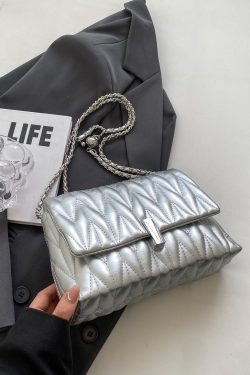 Women's Textured Embroidered Shoulder Bag - Versatile Summer Chain Crossbody Bag for High-End Style 2025