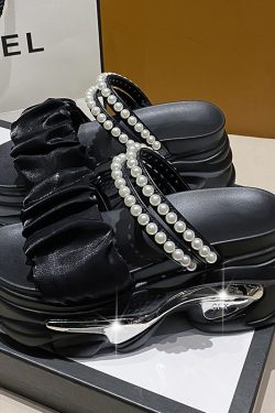 Women's Thick-Soled Height-Increasing Open-Toe Wedge Slippers - Casual Summer Beach Shoes