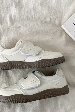 Women's Velcro Training White Shoes - Versatile Chic Soft-Soled Ugly-Cute Sneakers for Casual Sports Style