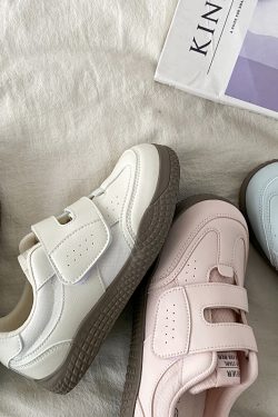 Women's Velcro Training White Shoes - Versatile Chic Soft-Soled Ugly-Cute Sneakers for Casual Sports Style