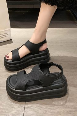 Women's Versatile Open-Toe Thick-Soled Cross-Strap Beach Sandals 2025 Summer Roman Style Soft Sole Elastic Band Footwear