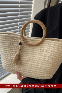 Women’s Woven Shoulder Bag - Casual Large Capacity for Spring/Summer 2025 Fashion