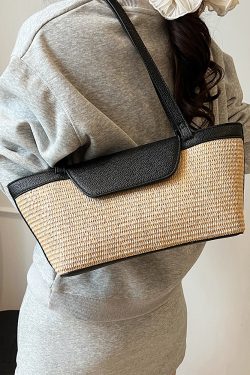 Women’s Woven Shoulder Bag - Casual Large Capacity for Spring/Summer 2025 Fashion