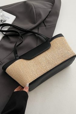 Women’s Woven Shoulder Bag - Casual Large Capacity for Spring/Summer 2025 Fashion