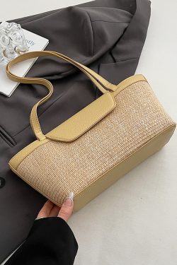 Women’s Woven Shoulder Bag - Casual Large Capacity for Spring/Summer 2025 Fashion
