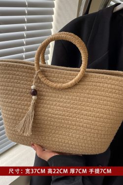Women’s Woven Shoulder Bag - Casual Large Capacity for Spring/Summer 2025 Fashion