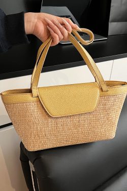 Women’s Woven Shoulder Bag - Casual Large Capacity for Spring/Summer 2025 Fashion