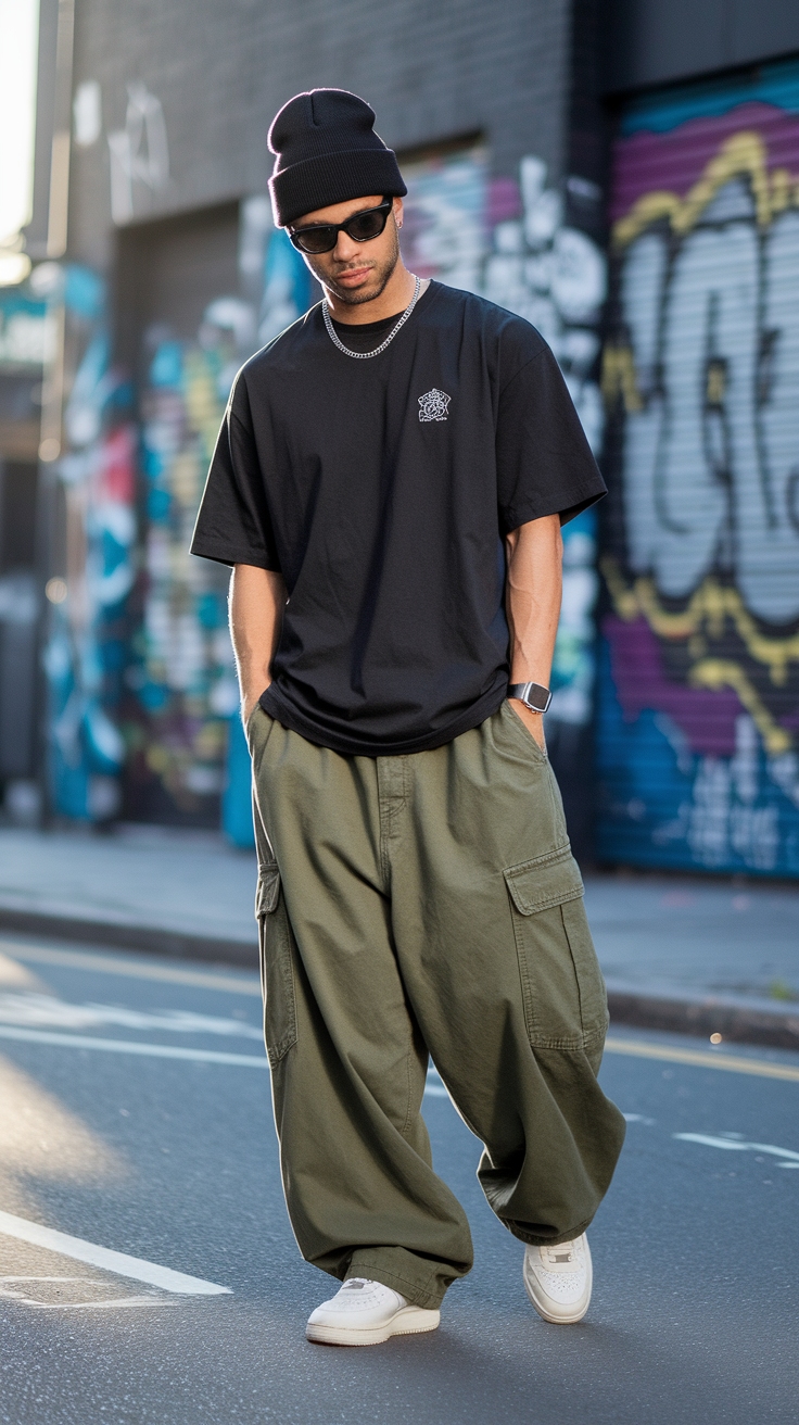 Men's Baggy Cargo Pants Outfit: Style Essentials outfit idea