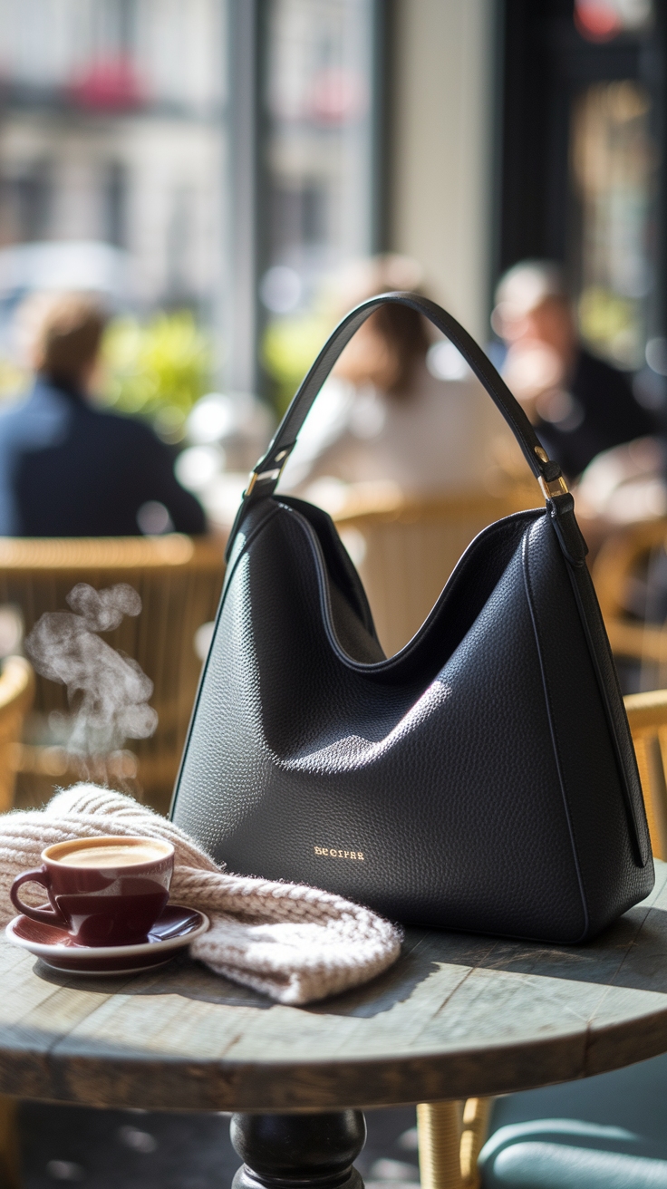 The Timeless Appeal of a Black Leather Shoulder Bag outfit idea